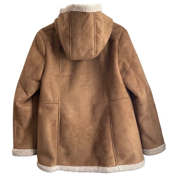 Koolaburra UGG Womens Penny Lane Style Faux Suede Hooded Coat Size L Cottagecore - Picture 2 of 16